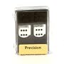 16mm Opaque Precision Backgammon Dice, White/Black, 1 pair
