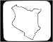 Mouse Pad with Africa, map, black and white, outline, area, geograpy, Kenya, region, land