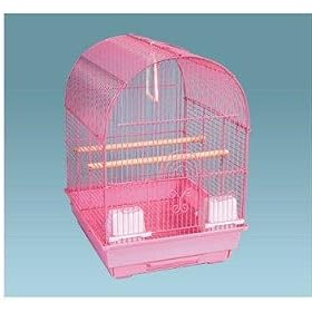 Pink Medium Bird's Cage Which comes with a white stand