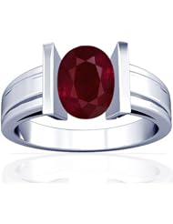 14K White Gold Oval Cut Ruby Solitaire Ring