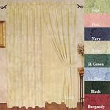 JAQUARD 2 PC NAVY CURTAIN SET