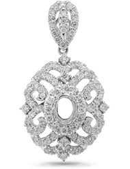 1.80ct 18k White Gold Diamond Semi-mount Pendant Necklace