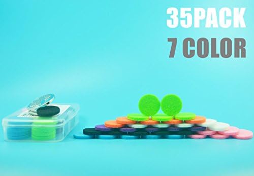 ZELAF® 35-Pack Aromatherapy Essential Oil Diffuser Locket Necklace Round Refill Pads for Zelaf N4 EO Locket and More (Multicolor)