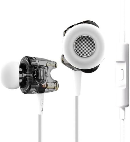 TTPOD T1-S with mic High Fidelity Definition Dual Dynamic Professional In-ear Earphone Transparent Gray