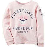 カーターズ Carter's/ ロングスリーブ エヴリシングS’モアファン サーマル ピンク トップス長袖Tシャツ 7歳【並行輸入】