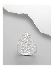 Flower Ring In 92.5 Sterling Silver