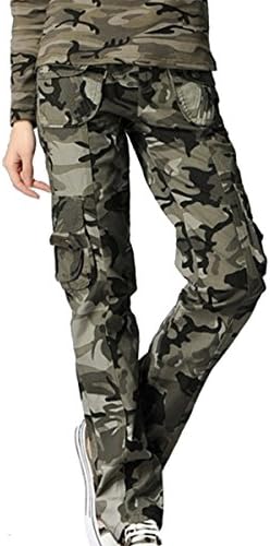 Aubig Cotton Woodland Army Camouflage Combat Trousers Stretch Women Ladies Camo Printed Slim Fit Jeans Pants