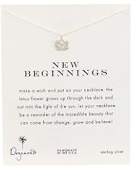 Dogeared Reminder "New Beginnings" Sterling Silver Rising Lotus Pendant Necklace