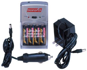 DigiPower DPS-3000+ 3-Hour AA/AAA Rechargeable Battery Kit with 4 AA 2700 mAh Batteries and Car Charger