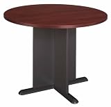 Bush Furniture Round 3.4 Conference Table with X-Shaped Base