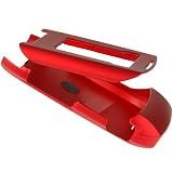 PCMICROSTORE Brand Motorola RAZR MAXX VE Phone (Verizon Wireless) Rubberized Red Snap-On Crystal Case Cover with Removable Belt Clip