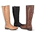 Brinley Co. Womens Side-lace Round Toe Riding Boots