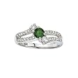 3 Diamond Anniversary Ring 1/4 ct. in 14K White Gold with Green Center Diamond