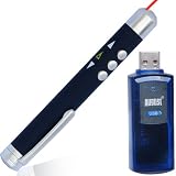 August LP102RF Wireless Presentation Laser Pointer & Page Changer - USB Stick Receiver with 512MB Memory