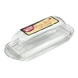 Tablecraft H124 Clear Glass Butter Dish by Tablecraft