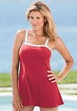 Roamans Plus Size Solid Color Banded Swimdress