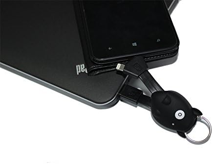 COYO Hippo Key Ring Multi-Functional Mini Lightning 2-IN-1 USB Data Cable Sync Charge For Iphone 6/6plus/5s/5c Sumsung Android System (Black)