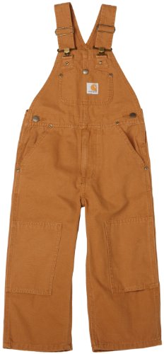 Carhartt Boys 2-7 Duck Washed Bib Overall,Carhartt Brown,4