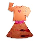 Mis Tee V-Us - Girls Long Sleeve Skirt Set, Orange, Pink