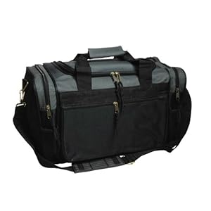 Blank Duffle Bag Sports Duffel Bag in Dark Gray and Black Gym Bag