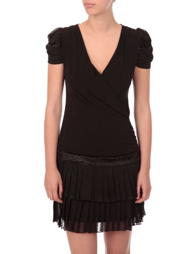 Morgan Crêpe & Velours - Robe Manches Courtes - Femme - Noir - S