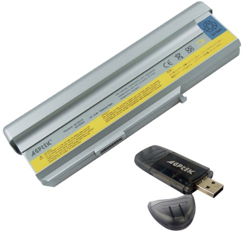 Replacement IBM Lenovo 3000 N100 0768 C200 8922 N200 0689 Replacement 6600mAh 9 Cells Battery replace FRU 42T4514 FRU 42T4516 FRU 42T5212 FRU 42T5256 FRU 92P1184 ASM 42T5213 FRU 92P1186 ASM 92P1185 40Y8315 40Y8322 series Laptop w/a AGPtek� USB 2.0 SD Card