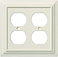 Brainerd 126376 Wood Architectural Double Duplex Outlet Wall Plate / Switch Plate / Cover, Light Almond