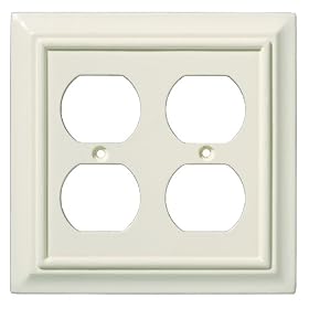 Liberty Hardware 126376 Wood Architectural Double Duplex Wall Plate, Light Almond