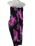 HAWAIIAN PURPLE HIBISCUS & LEAVES LONG SARONG