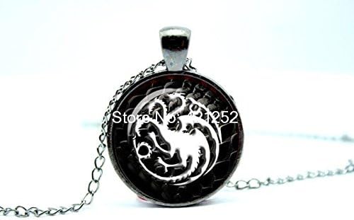Pretty Lee 2015 Fashion House Targaryen Necklace Game Of Thrones Dragon Jewelry Glass Photo Cabochon Necklace Christmas gift