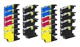 Brother Compatible LC75 (LC-75) Set Of 20 High Yield (8xBK, 4xC, 4xM, 4xY) For for MFC-J280W,J425W,J430W,J435W,J825DW,J835DW,J5910DW,J625DW,J6510DW,J6710DW,J6910DW,