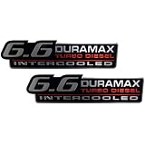 2 x (pair set) 6.6L Liter Duramax Intercooled Turbo Diesel Emblem for Chevy Chevrolet... 