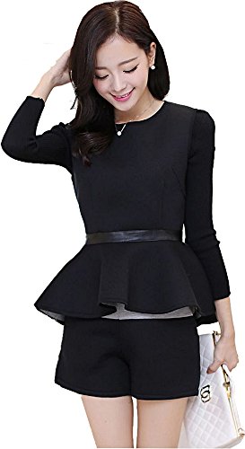 ツーピース ショートパンツ ノースリーブ シンプル デート オフィスカジュアル 通勤 カジュアル キュート エレガンス レディース 秋物 冬物 可愛いスカーフ付き R513