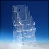 VITAdisplays� Tisch-Prospektst�nder / Prospekthalter, DINlang-DL-"1/3 A4" (10,9�21cm), 4 Etagen, Transparent (NE-140)