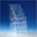 VITAdisplays� Tisch-Prospektst�nder / Prospekthalter, DINlang-DL-"1/3 A4" (10,9�21cm), 4 Etagen, Transparent (NE-140)