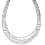 Sterling Silver 7-Strand Necklace by Sajen, 16