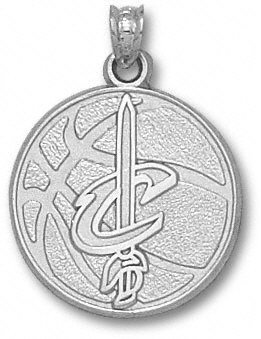 Cleveland Cavaliers Sterling Silver Basketball 3/4'' Pendant
