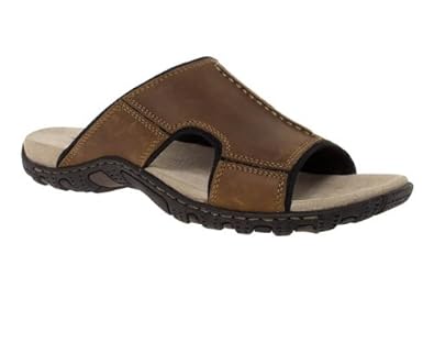 Hush Puppies Mens Brown Leather Open Toe Slip On Mule Sandals Size 6 ...