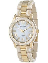 Armitron Womens 75/5092MPGPTN Gold-Tone Horn Resin Bracelet Watch