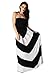 Charm Your Prince Women's Sleeveless Summer Chevron Empire Maxi Dress Black and White