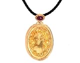 14k Yellow Gold Ruby Pendant w/ Black Silk Cord by Tagliamonte