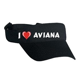 Buy Embroidered Visor with I Love Aviana by Shop Zeus