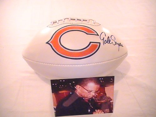 GALE SAYERS SIGNED AUTOGRAPHED CHICAGO BEARS LOGO FOOTBALL COA + HOLOGRAM