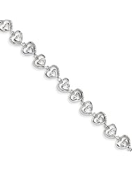 Sterling Silver Rhodium Plated Diamond Bracelet, Best Quality Free Gift Box Satisfaction Guaranteed