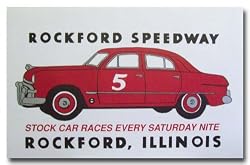 1952 Rockford Speedway Stock Car Racing Program Poster Print
