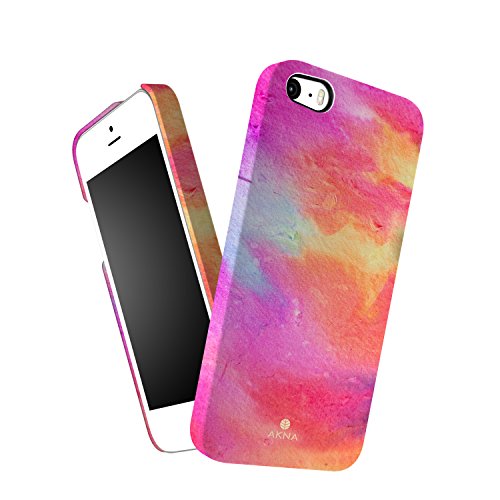 iPhone 5 5s SE case for girls, Akna Vintage Obsession Series High Impact Slim Hard Case with Soft Fabric Interior for iPhone 5 5s SE[Abstract Water Color](U.S)