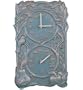 Fruit and Bird Thermometer/Clock Combo Verdigris