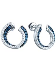 0.75CTW BLUE DIAMOND LADIES FAHION EARRING