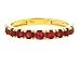 14K Yellow or White Gold Comfy Half Way 'round Stackable Gemstone Band Ring-Ruby-full, half sizes from 5-8.5