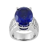 14K White Gold Tanzanite and Diamond Ring